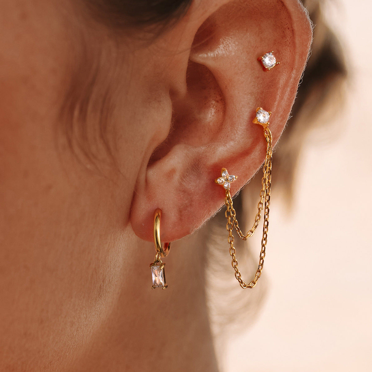 Earrings Light Luxury High-grade Sense Ear Rings Does Not Fade
