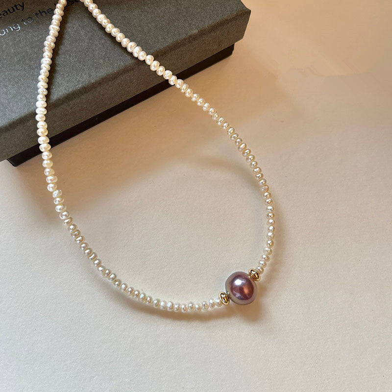 Small Particle Shaped Freshwater Pearl Necklace Women's Fashion
