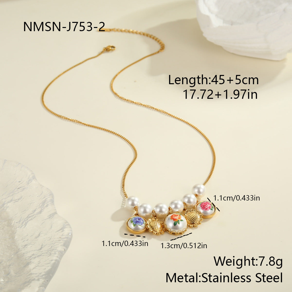 Vintage Sunflower Flower Stainless Steel Necklace