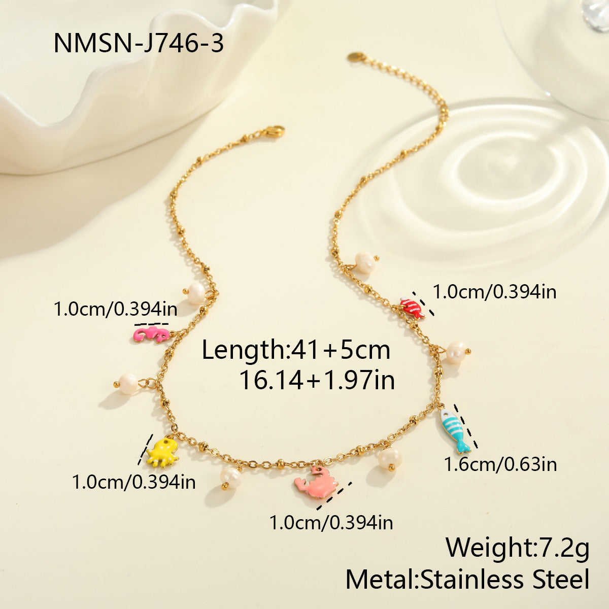 Pendant Vacation Style Stainless Steel Necklace Dopamine Titanium Steel Bracelet Design Sense