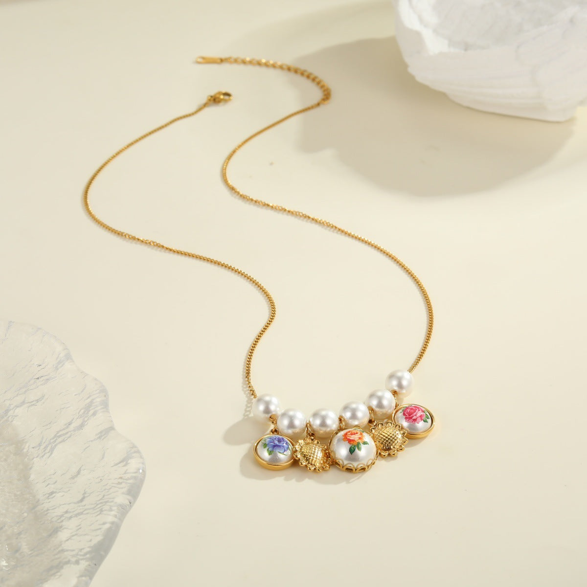 Vintage Sunflower Flower Stainless Steel Necklace