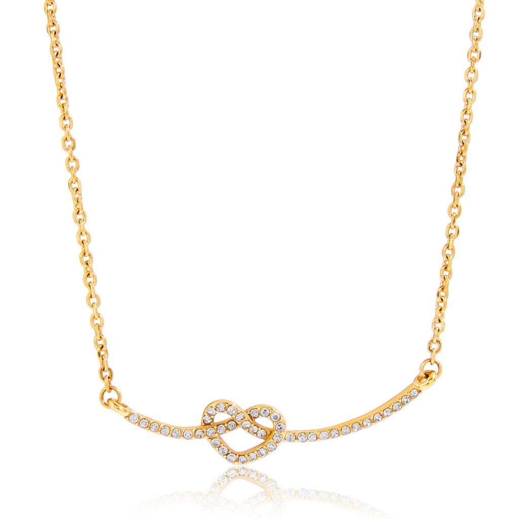 Women's Titanium Steel Rhinestone Heart Necklace Pendant