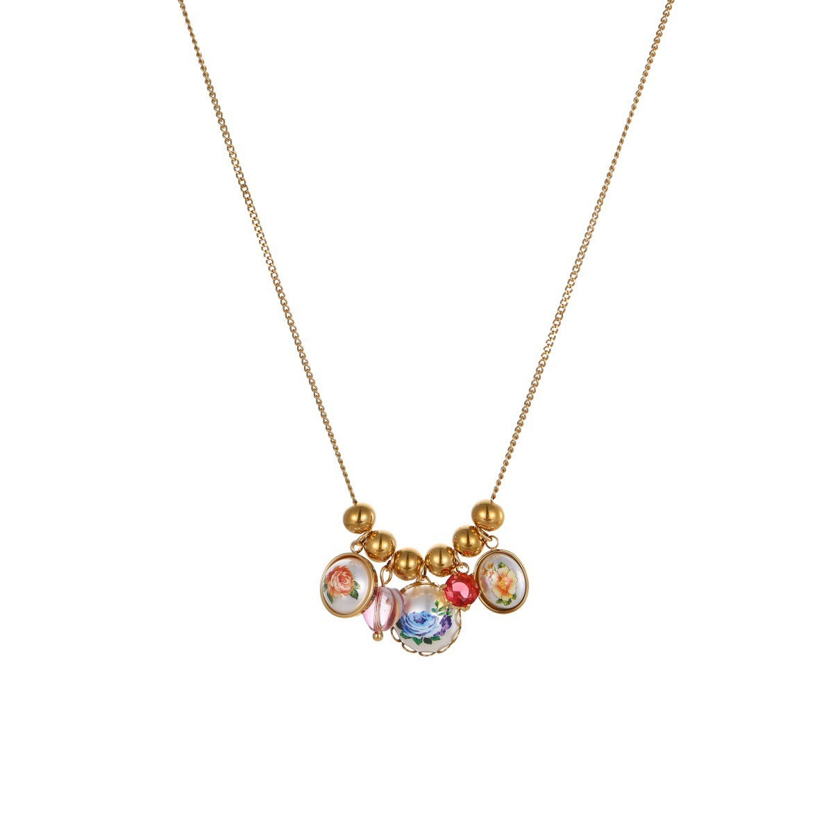 Vintage Sunflower Flower Stainless Steel Necklace