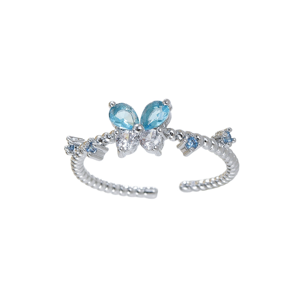 Fashionable All-match French Simplicity Butterfly Adjustable Ring For Women
