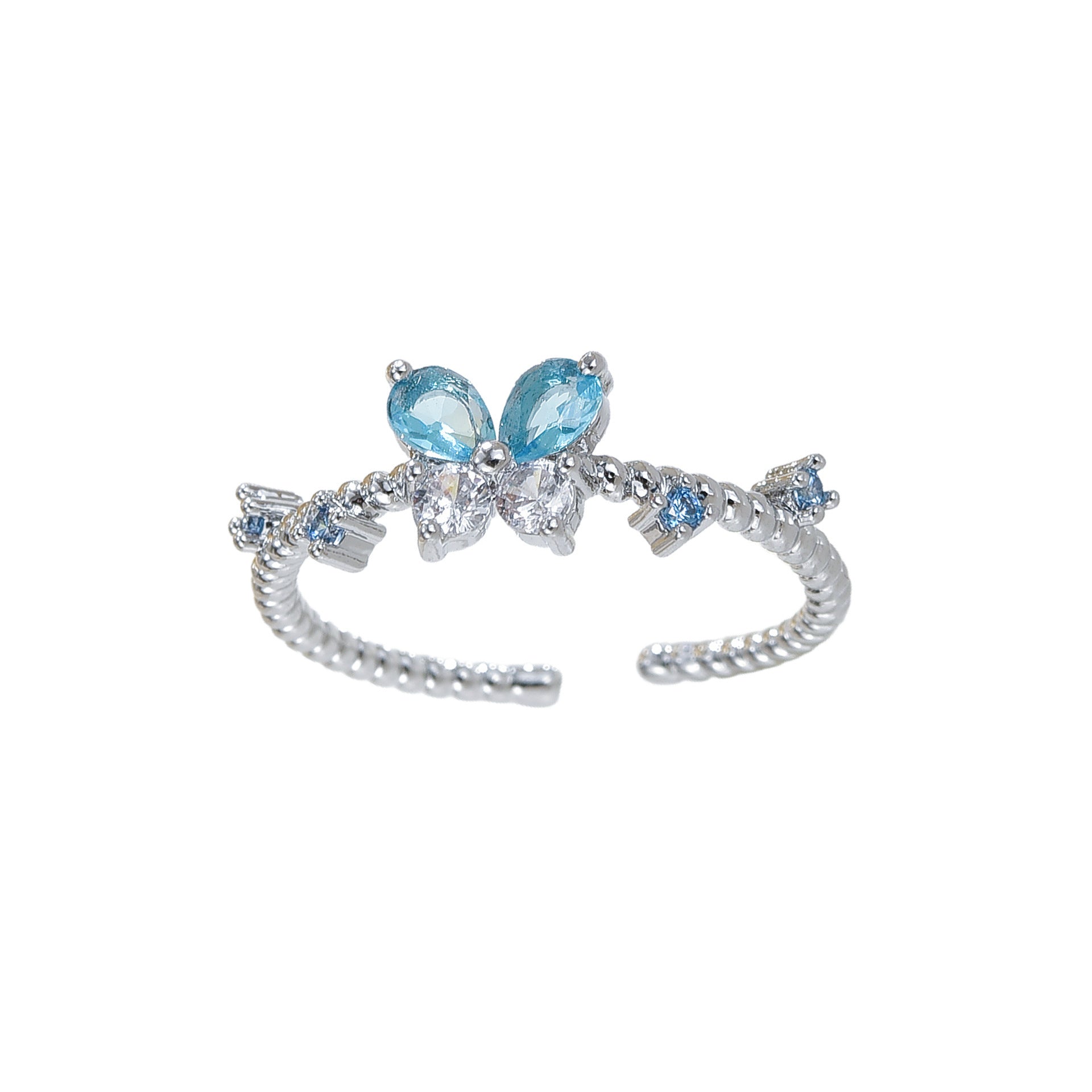 Fashionable All-match French Simplicity Butterfly Adjustable Ring For Women